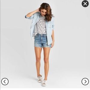 Universal thread raw hem high rise shorts